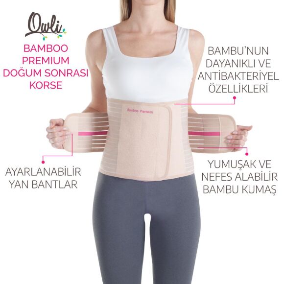 Owli Bamboo Premium Doğum Sonrası Korse Ten - 2