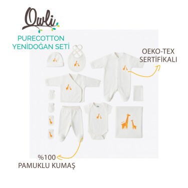 Owli PureCotton Yenidoğan Seti - 10 Parça Lil Giraffe - Owli (1)