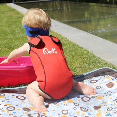 Owli Swimwarm Üşütmeyen Bebek Mayosu Kırmızı - Siyah - 4