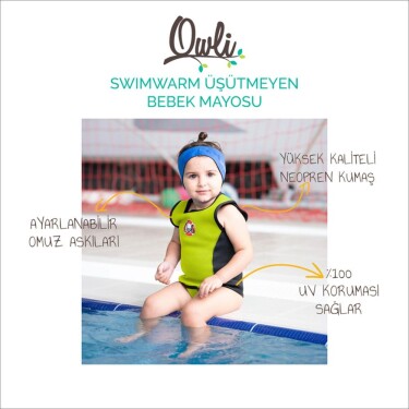 Owli Swimwarm Üşütmeyen Bebek Mayosu Neon Sarı - Siyah - 2