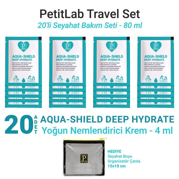 PetitLab Travel Set 20'li Şase Nemlendirici Krem *Organizatör Çanta Hediyeli - 1